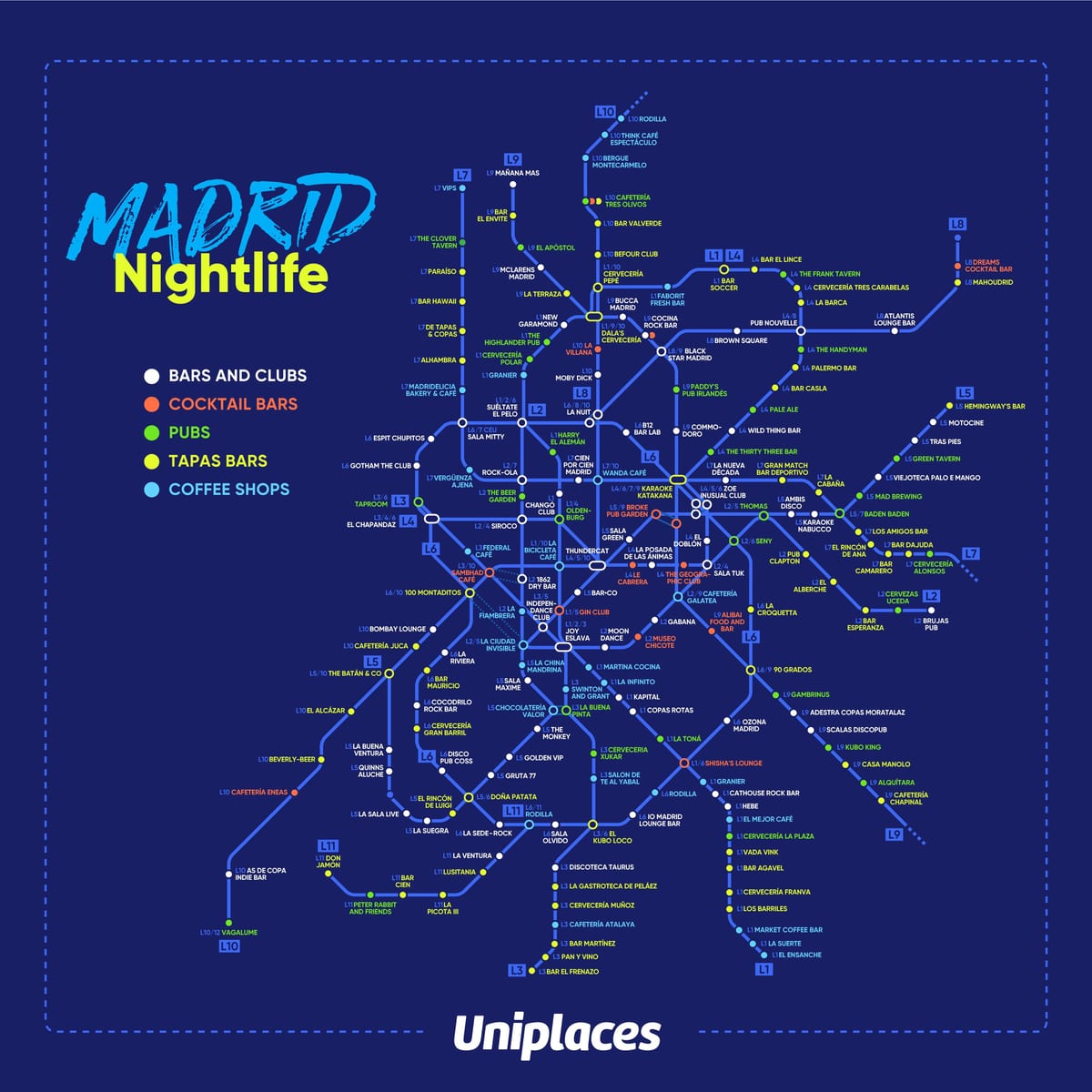 ਨਕਸ਼ਾ ਮੈਡ੍ਰਿਡ ਦੇ nightlife
